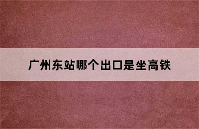 广州东站哪个出口是坐高铁