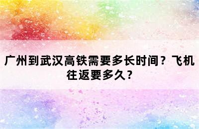 广州到武汉高铁需要多长时间？飞机往返要多久？