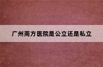 广州南方医院是公立还是私立