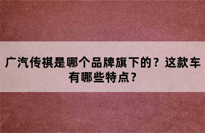 广汽传祺是哪个品牌旗下的？这款车有哪些特点？