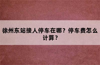 徐州东站接人停车在哪？停车费怎么计算？