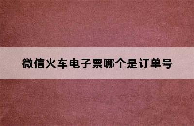 微信火车电子票哪个是订单号