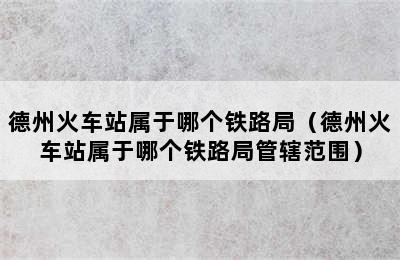 德州火车站属于哪个铁路局（德州火车站属于哪个铁路局管辖范围）