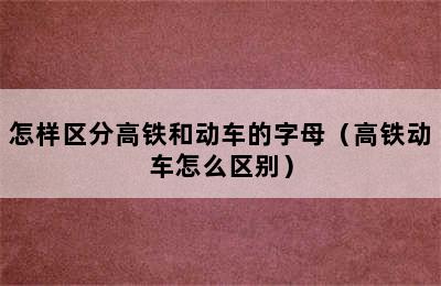 怎样区分高铁和动车的字母（高铁动车怎么区别）