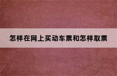 怎样在网上买动车票和怎样取票