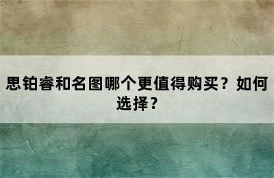 思铂睿和名图哪个更值得购买？如何选择？