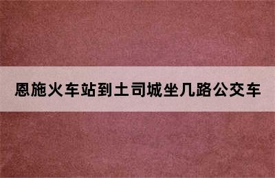 恩施火车站到土司城坐几路公交车