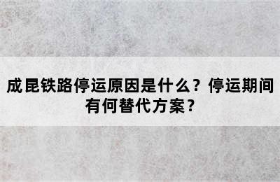 成昆铁路停运原因是什么？停运期间有何替代方案？