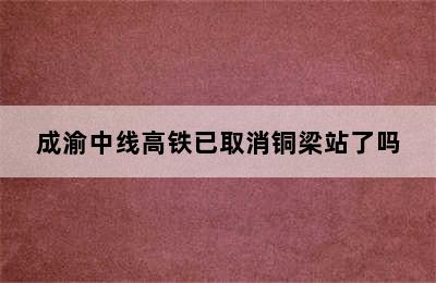 成渝中线高铁已取消铜梁站了吗