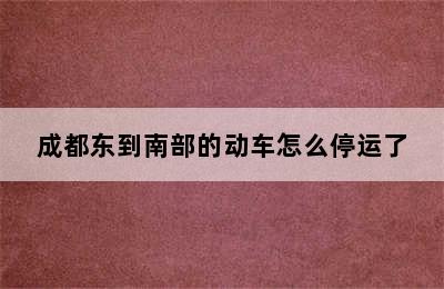 成都东到南部的动车怎么停运了