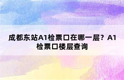 成都东站A1检票口在哪一层？A1检票口楼层查询