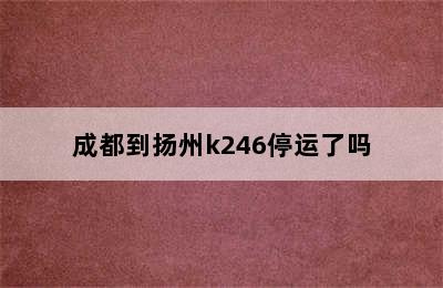 成都到扬州k246停运了吗