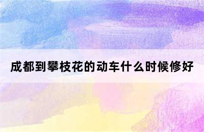 成都到攀枝花的动车什么时候修好