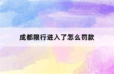 成都限行进入了怎么罚款