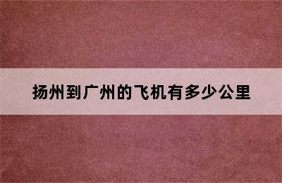 扬州到广州的飞机有多少公里