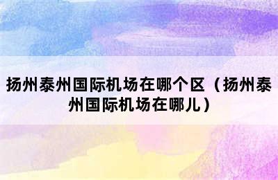 扬州泰州国际机场在哪个区（扬州泰州国际机场在哪儿）