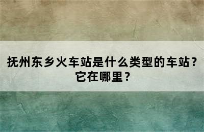 抚州东乡火车站是什么类型的车站？它在哪里？