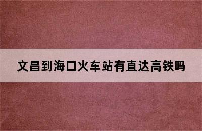 文昌到海口火车站有直达高铁吗