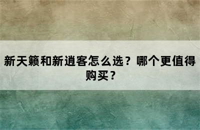 新天籁和新逍客怎么选？哪个更值得购买？