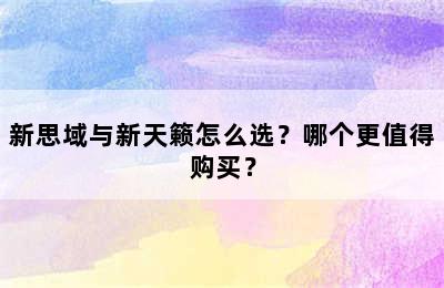 新思域与新天籁怎么选？哪个更值得购买？