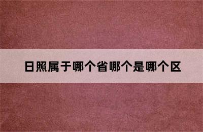 日照属于哪个省哪个是哪个区