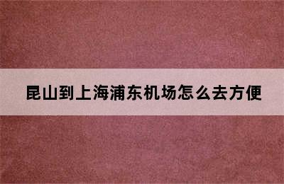 昆山到上海浦东机场怎么去方便