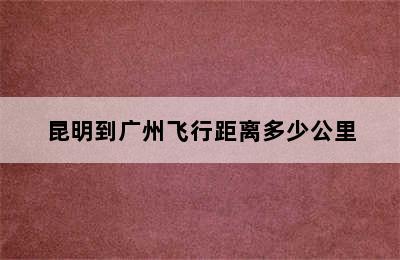 昆明到广州飞行距离多少公里