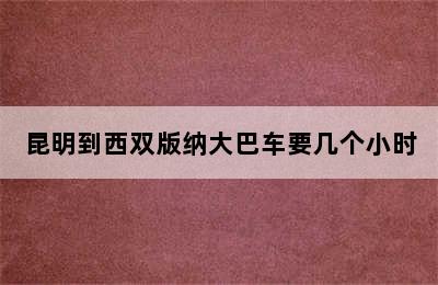 昆明到西双版纳大巴车要几个小时