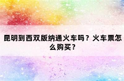 昆明到西双版纳通火车吗？火车票怎么购买？