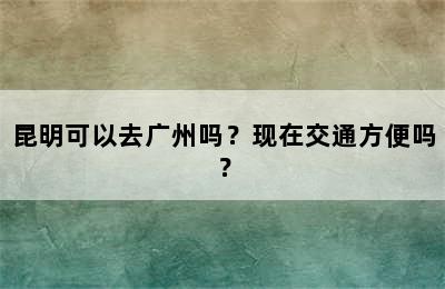 昆明可以去广州吗？现在交通方便吗？