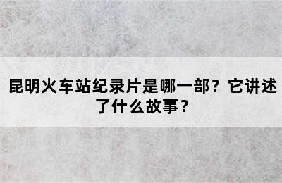 昆明火车站纪录片是哪一部？它讲述了什么故事？