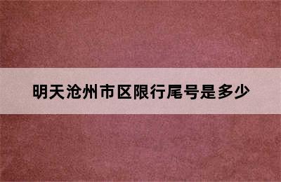 明天沧州市区限行尾号是多少