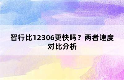 智行比12306更快吗？两者速度对比分析