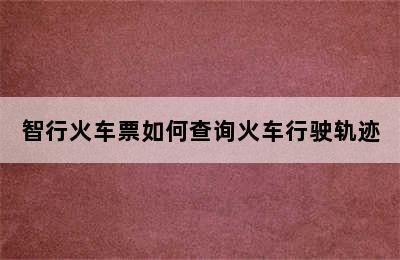 智行火车票如何查询火车行驶轨迹