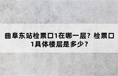 曲阜东站检票口1在哪一层？检票口1具体楼层是多少？