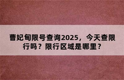 曹妃甸限号查询2025，今天查限行吗？限行区域是哪里？