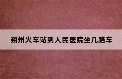 朔州火车站到人民医院坐几路车