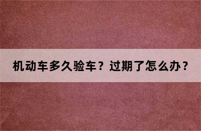 机动车多久验车？过期了怎么办？