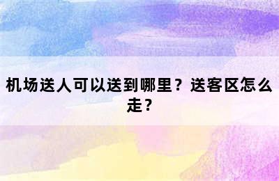 机场送人可以送到哪里？送客区怎么走？