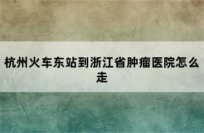 杭州火车东站到浙江省肿瘤医院怎么走