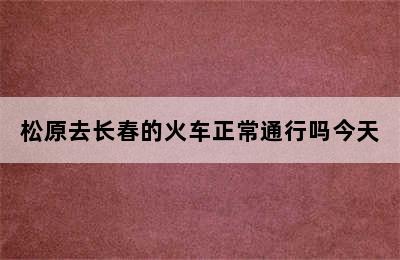 松原去长春的火车正常通行吗今天