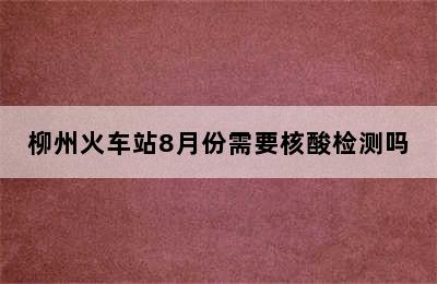 柳州火车站8月份需要核酸检测吗