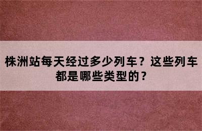 株洲站每天经过多少列车？这些列车都是哪些类型的？