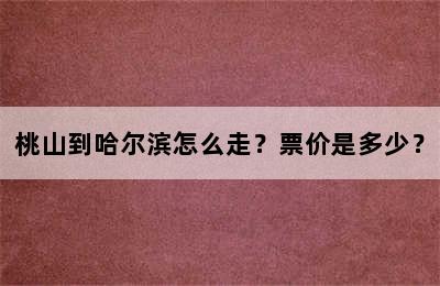 桃山到哈尔滨怎么走？票价是多少？