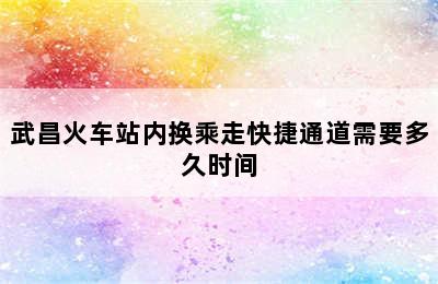 武昌火车站内换乘走快捷通道需要多久时间