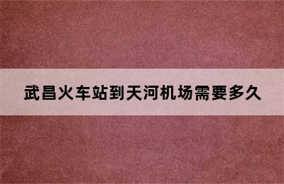 武昌火车站到天河机场需要多久