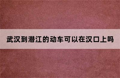 武汉到潜江的动车可以在汉口上吗