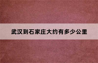 武汉到石家庄大约有多少公里