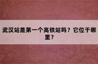 武汉站是第一个高铁站吗？它位于哪里？