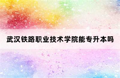 武汉铁路职业技术学院能专升本吗